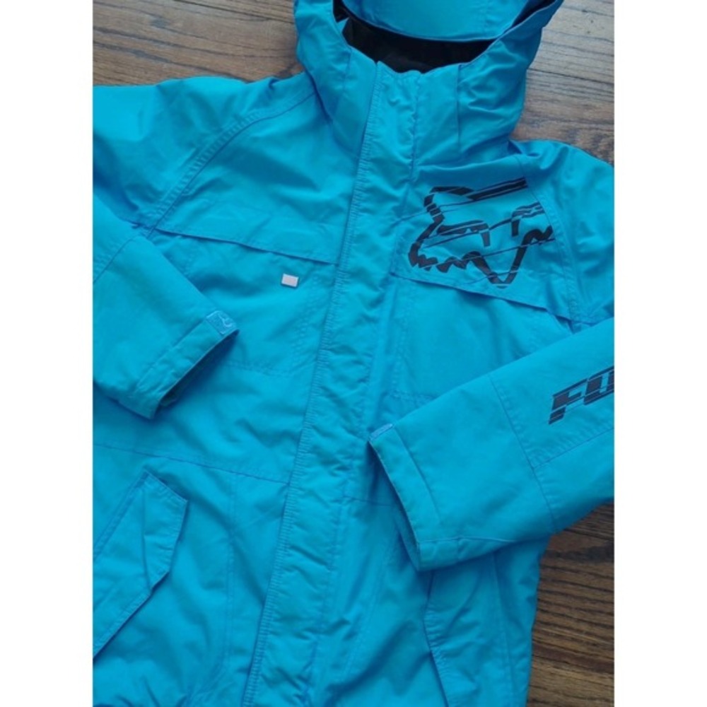 Fox Racing FX-1 Tech Jacket Mens S‎ Blue Waterproof Snowboard Ski Coat Hooded